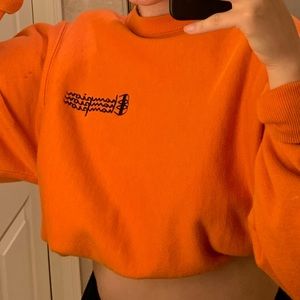orange rework champion sweater